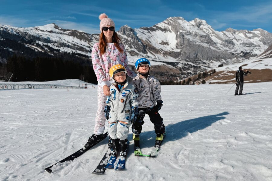 Skiing at Le Grand-Bornand resort in France