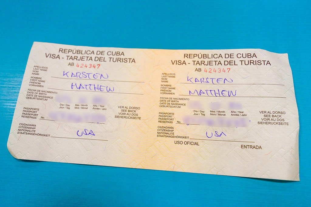 My $20 Cuban Visa Cuban Visa for Americans