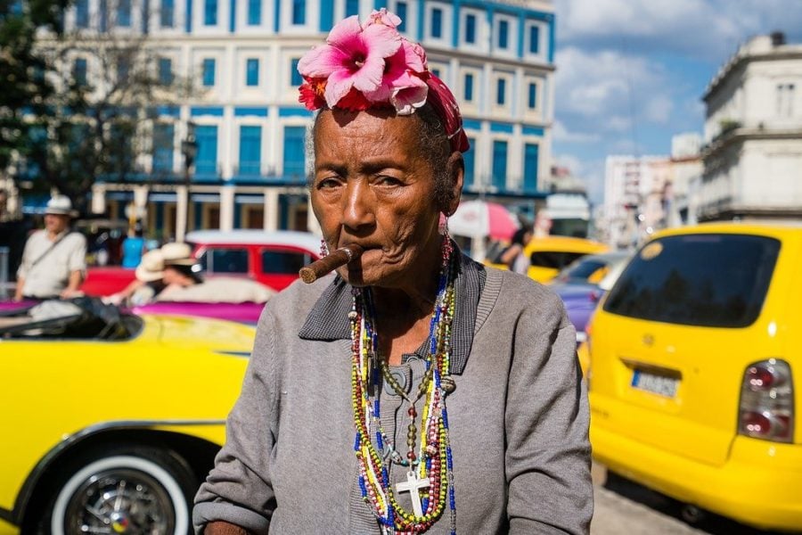 Lady with Cigar in Havana