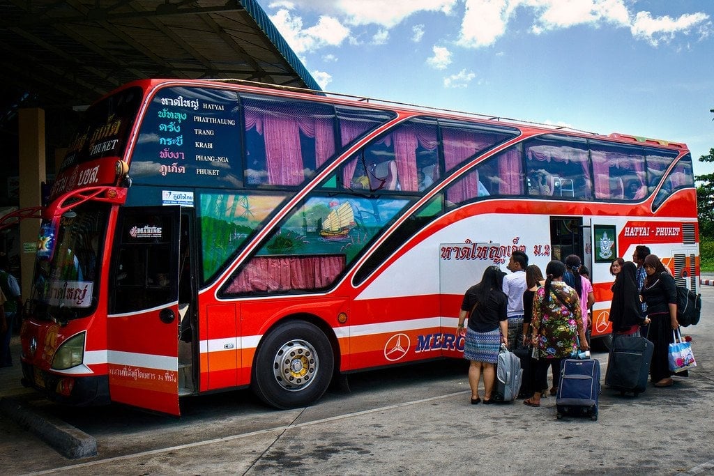First-Class Bus Passengers Above First Class Bus Thailand