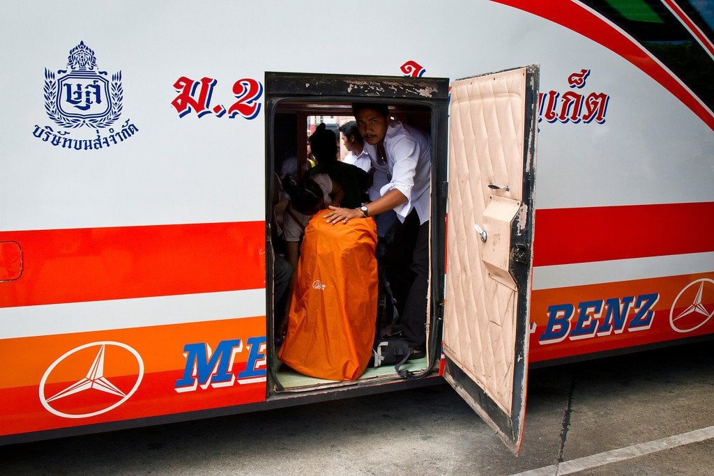 Luggage-Class Passengers Below Luggage Class Bus Thailand