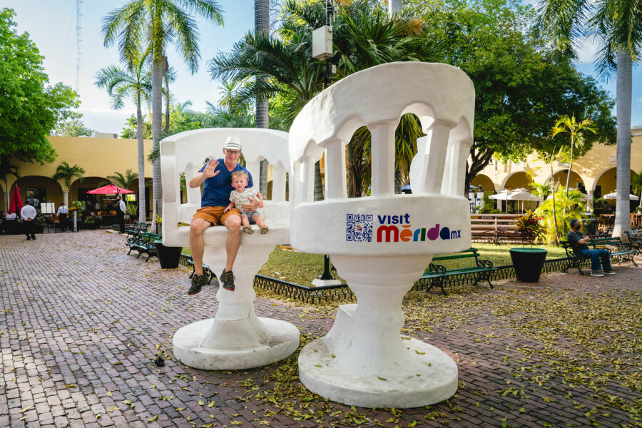 Santa Lucia Park in Merida, Mexico