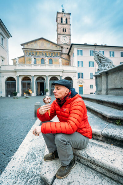 Eating Gelato in Rome