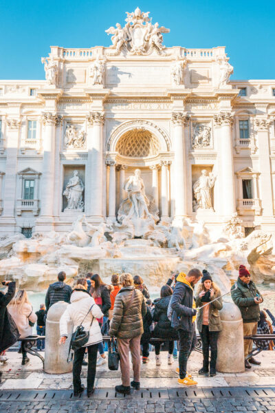 Crowd at Trevi Fountain